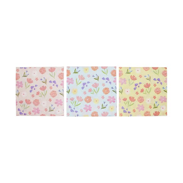 Spring Party Paper Napkins, 24 ct | Floral Paper Napkins | Easter Party Tableware | Pastel Flower Paper Napkins