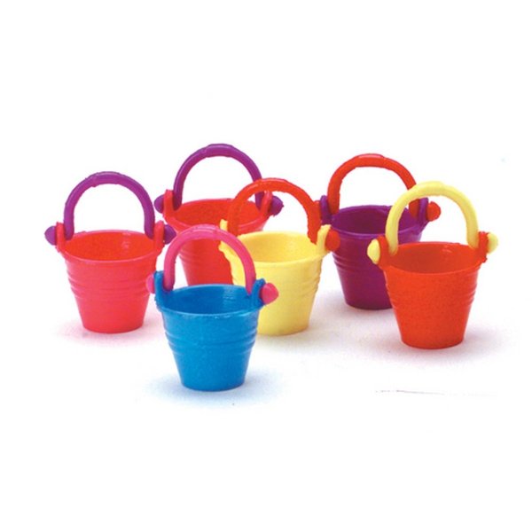 Dollhouse Miniature 1:12 Scale 6 Pc Plastic Pails Set #G8218