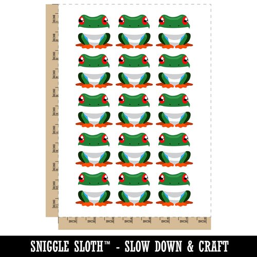Colorful Tree Frog Temporary Tattoo Water Resistant Fake Body Art Set Collection - 15 2" Tattoos (1 Sheet)
