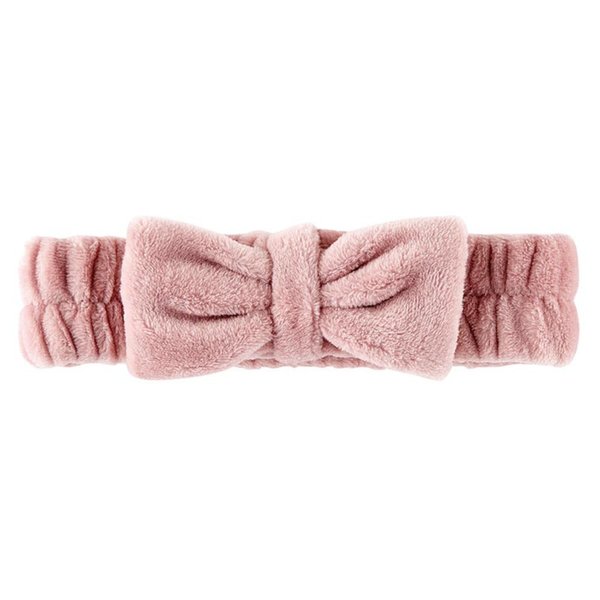 Bella Sleep + Spa Bow Headbands for Skincare Ultra Soft Plush Luxury Spa Headband, One Size, Dusty Rose