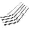 SipWell Stainless Steel Drinking Straws Set of 4, Curved metal Straws reusable for 20 0z Tumbler, | Fits all Yeti SIC Simple Modern Tumblers, Cleaning Brush Included.