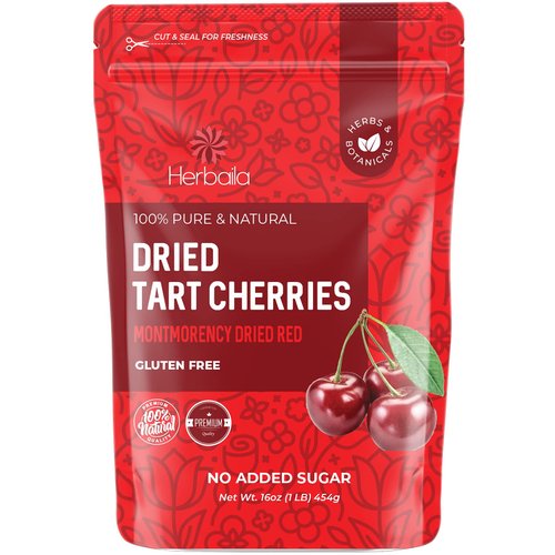 Dried Cherries Unsweetened, Fresh, Montmorency Dried Tart Cherries, No Sugar Added, All-Natural and Whole 16 oz.