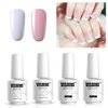 Vishine Gel Polish French Manicure Kit Top Base Coat Set Nail Gel Color White Pink Pedicure