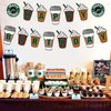 Ushinemi Coffee Party Decorations Frappe Happy Birthday Banner Coffee Cafe Birthday Party Supplies