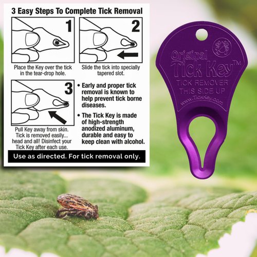 The Original Tick Key - Tick Detaching Device - Portable, Safe and Highly Effective Tick Detaching Tool (Purple)