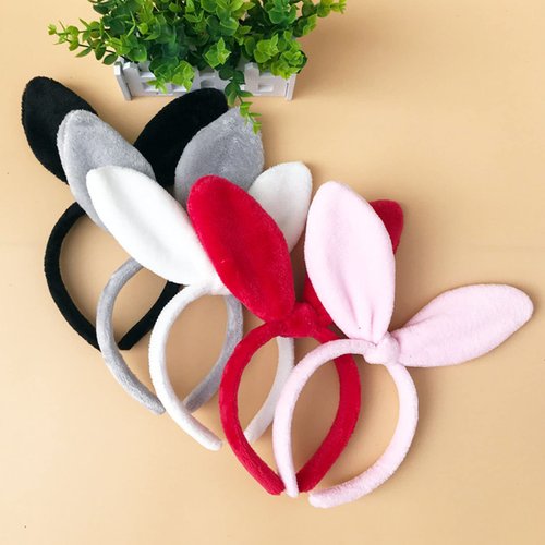 Mookiraer Bunny Ears Headband for Women Girls Daily Wearing,Christmas Easter Rabbit Ear Hair Band for Party Cosplay (Red)