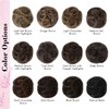 REECHO Space Bun Hair Pieces, 2 PCS Mini Claw Clip in Messy & Cat Ears Fake Hair Bun Extensions HB001 Wig Accessory Updo Hairpieces for Women Girls (Pack of 2-3.5" Wavy, Black Brown)