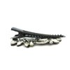 Medium black metal crystal leaf hair pin alligator clip
