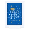 Andaz Press Royal Blue and Gold Glittering Graduation Party Collection, Framed Party Sign, Double-Sided 4x6-inch, Cards & Gifts, 1-Pack, Includes Reusable Frame