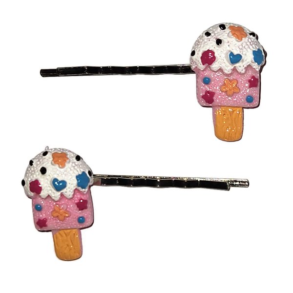 ICE CREAM POPSICLE Summer Bobby PIn Hair Clip Accessory - Set of 2 Handmade