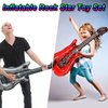 smilixin 11 Pack Inflatable Guitar,Blow Up Guitar,Inflatable Rock Star Toy Set,80s Party Decorations Inflatable Party Props, 10 Inflatable Guitars and 1 Inflator