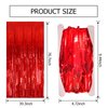 3 Pack Red Party Backdrop Tinsel Streamers Christmas Decorations Foil Fringe Backdrop Curtains Carnival Casino Theme Birthday New Year Holiday Celebration Bachelorette Party Decorations Supplies