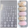 Flower Nail Art Stickers Decals 4 Sheets White Cherry Blossoms Nail Art Supplies 3D Self-Adhesive Nail Decorations Accessories DIY Acrylic Nail Art Applique (white)
