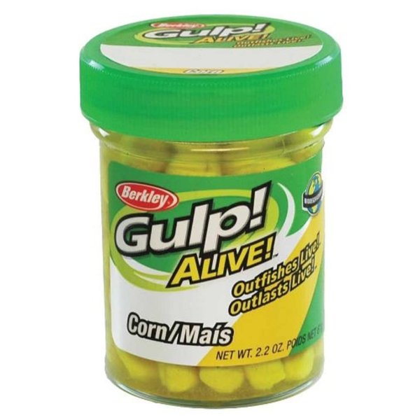 Berkley Gulp! Alive! Corn Fishing Bait, Yellow, Extreme Scent Dispersion, Great Replacement for Natural Corn, Ideal for Trout, Bass, Crappie, Catfish and More