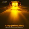Partsam 4 Pcs 2.5inch Oval Amber Lens 2 Diode LED Trailer Truck Clearance Side Marker Light