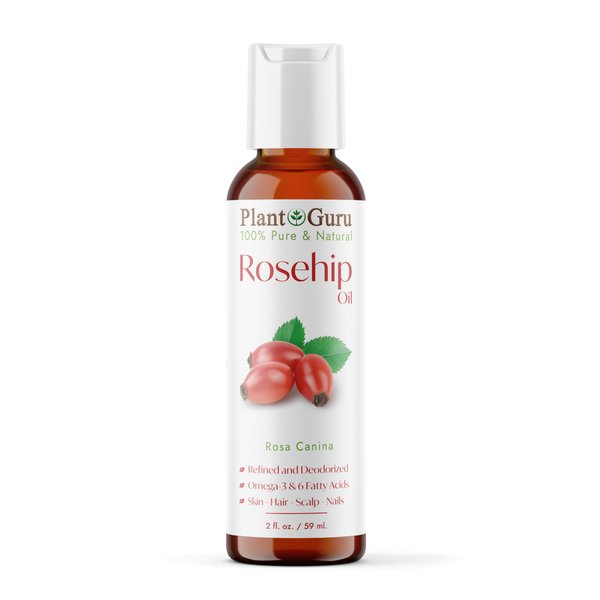 Rosehip Oil 2 oz. Refined and Deodorized 100% Pure Natural - Skin, Body And Face. Great for Hair Growth & More!