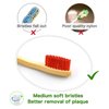 Virgin Forest Bamboo Toothbrush, Natural Eco Friendly Wood Toothbrushes, Biodegradable Charcoal Tooth Brush, Pack of 6