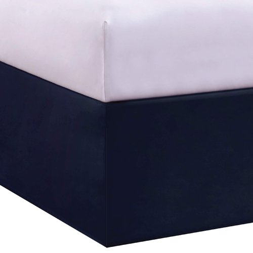 Lux Hotel Microfiber Tailored Style Bed Skirt with Classic 14 Inch Drop Length, Full, Navy