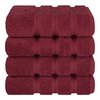 American Soft Linen Luxury Hand Towels for Bathroom, 100% Cotton Turkish 4 Piece Hand Towel Set, 600 GSM Hand Face Towels for Kitchen, Bordeaux Red Hand Towels