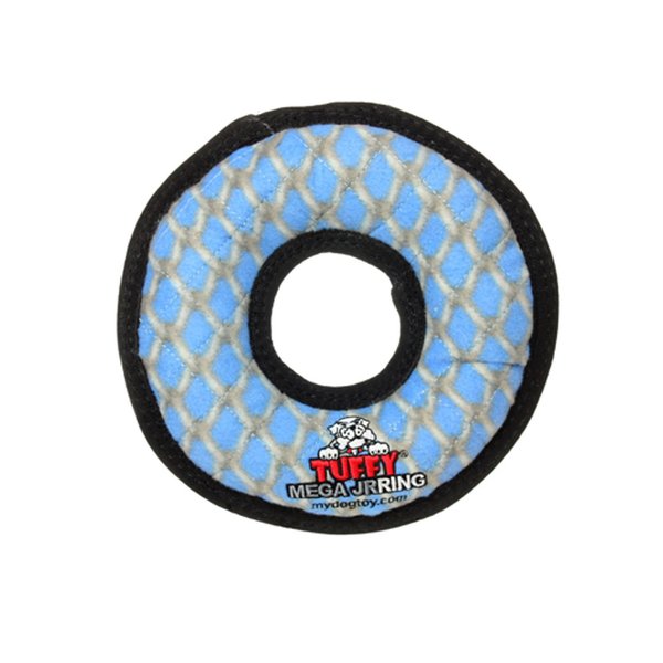 TUFFY - World's Tuffest Soft Dog Toy - MEGA Junior Ring-Chain Link - Squeakers -Multiple Layers. Made Durable, Strong & Tough. Interactive Play (Tug, Toss & Fetch). Machine Washable & Floats.