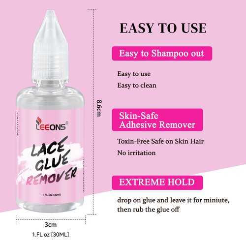 2 Bottles Glue Set-Waterproof Wig Glue for Lace Wigs and Lace Glue Remover(1PCS Wig Glue 1.28oz+1PCS Lace Glue Remover 1oz)