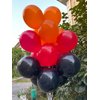 JODIDI 60 Pcs 12-Inch Latex Graduation Balloons in Black, Orange, and Red - Perfect for Halloween, Graduation, Birthday, Baby Shower, and Party Decorations
