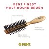 Kent LC8 Half Radial Hair Brushes for Women Curling and Styling Hair Brush Made of Cherrywood - Black Natural Boar Bristle Hairbrush Adds Volume to Shoulder Length Hair - Salon Style Pure Wood Brush