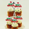 Rsstarxi 24 Pack Merry Grinchmas Cupcake Toppers Red Green Glitter Santa Hat Merry Christmas Cupcake Picks for Grinch Christmas Theme Xmas Holiday Kids Birthday Party Cake Decorations Supplies