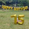 SHUNTAI 75 Balloon Numbers Gold Jumbo Number 57 Foil Mylar Balloons with Happy Birthday Letter Balloons Banner 75th Birthday Decorations for Men Women 75 Years Old Anniversary Party Events Supplies