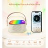 EYTSE Mini Karaoke Machine for Kids, White Mini Portable Karaoke Speaker Machine with 2 Wireless Mics and Lights for Girls Boy Ages 4,5,6,7,8,9,10,12+ Home Party