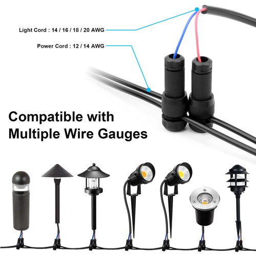 Fntek 36 Pack Low Voltage Landscape Light Wire Connector Outdoor 14-20 Gauge Cable Connectors for Landscape Path Lights Work with Malibu Paradise Moonrays and More