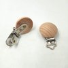 Alenybeby 10pcs Natural Beech Wood Pacifier Clips Teething Grasping Toy Suspender Clips Charm Antique DIY Baby Teether Toys (3.5cm/10pcs)