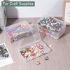 Ganydet 6 Packs Small Plastic Boxes, Rectangular Small Plastic Containers with Lid, Craft Box Containers for Craft Supplies and Little Bits, 7.2'' × 4.6'' × 1.3''