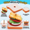 Wooden Sandwich Sorting Stacking Toys Play Food Set for Toddlers Preschool Educational Montessori Toys Fine Motor Toys for Kids Boys Girls