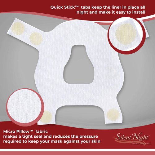 Silent Night Nasal Cpap Mask Liners - Reduce Noisy Air Leaks and Painful Blisters - Cpap Supplies and Accessories - One Size Fits Most