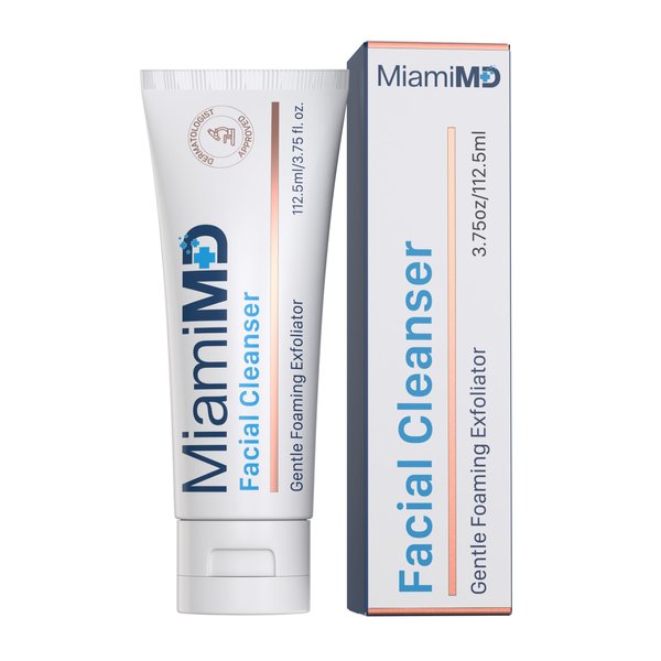 MiamiMD Foaming Facial Cleanser - Gentle Exfoliating Face Wash for Mature Skin - Hydrating and Moisturizing - Paraben Free, Cruelty Free Face Care for All Skin Types
