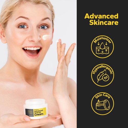 SilkyShark Snail Mucin Repair Cream, 92% Snail Secretion Filtrate, Snail Mucin Cream, Advanced Skincare for Fine lines, Hyperpigmentation, and Blemish (100 g/3.52 fl oz)