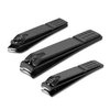 Nail Clippers Perfect 3 pcs Set Black Stainless Steel Fingernail & Thick Toenail & Ingrown Nail Clippers, Nail Clippers Cutter for Men and Women(Black).