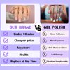 Press On Nails Short - Jofay Fashion Acrylic Press On Nails Ombre, Square Glue On Nails with Nail Glue,Fit Perfectly & Natural Stick On Nails in 12 Sizes - 24PCS Soft Gel Fake Nails Kit, Ombre Girl