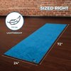Youphoria Yoga Microfiber Towel Non-Slip Yoga Mat Towel - Hot Yoga Towel for Sweat & Grip... (Blue Towel/Gray Stitching)