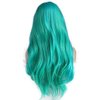 Sylvia 24' Blue Mixed Green Wig for Women Long Natural Straight Curly Wavy Hair Wig Synthetic Lace Front Wigs Middle Parting 180% Density Fiber Hair for Daily Party Cosplay for Woman…