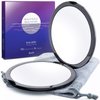 Magnifying Compact Mirror for Purses, 1x/10x Magnification – Double Sided Travel Makeup Mirror, 4 Inch Small Pocket or Purse Mirror. Distortion Free Folding Portable Compact Mirrors (Black)