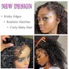 Uioxvn 4C Edges Hairline 13x4 Curly Lace Front Wigs Human Hair HD lace front wig Human Hair Pre Plucked Brazilian Virgin Hair Deep Curly Glueless Lace Front Wigs for Black Women (20 Inch
