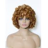 KESEN Short Curly Wigs for Black Women Big Curly Wig with Bangs Afro Kinky Curls Human Hair Wig for African American Women 30 Colour 8 inch