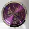 Purse Handbag Double Compact Cosmetic Mirror - Butterfly - Dark Purple#