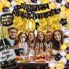 New Years Eve Party Supplies 2025, Happy New Year Decorations 2025 Kit New Years Decorations Happy New Year Balloons 2025 NYE Party Kit with 2025 Balloon Happy New Year Banner Fringe Curtains Backdrop