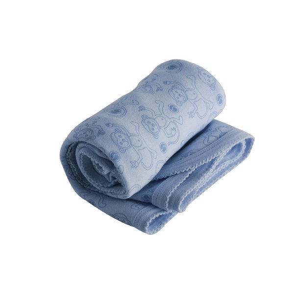 Organic Cotton Receiving Blanket (Blue Monkey)