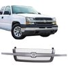 Perfit Liner New Front Texture Dark Gray Grille Grill With Chrome Molding Compatible With CHEVROLET Silverado 1500 2500 3500 HD Classic 2003-2007 GM1200474 88968933