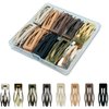 40 Pcs Snap Hair Clips for Women Girl Double Grip Hair Clips Hair Barrettes 8 Colors Women Hair Barrettes Accessories with Plastic Box (40pcs)