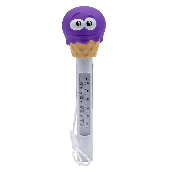 Aqua Select Purple Cone Yummy Thermometer | Measure Temperature of Swimming Pools or Spas | Easy to Read Clear Display | Monitor Pool/Hot Tub Water Temperatures